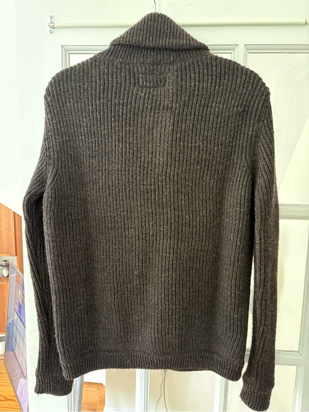 IMOGENE + WILLIE dark brown wool Beckett Cardigan Sweater shawl collar sz S - Picture 4 of 4